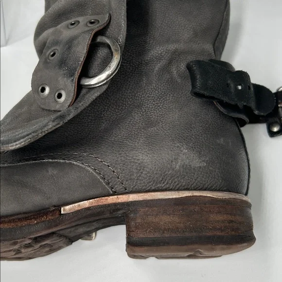 A.S.98 Leather Ankle Boots Gray Buckle Zip Made in Bosnia Size 36 - Picture 14 of 15